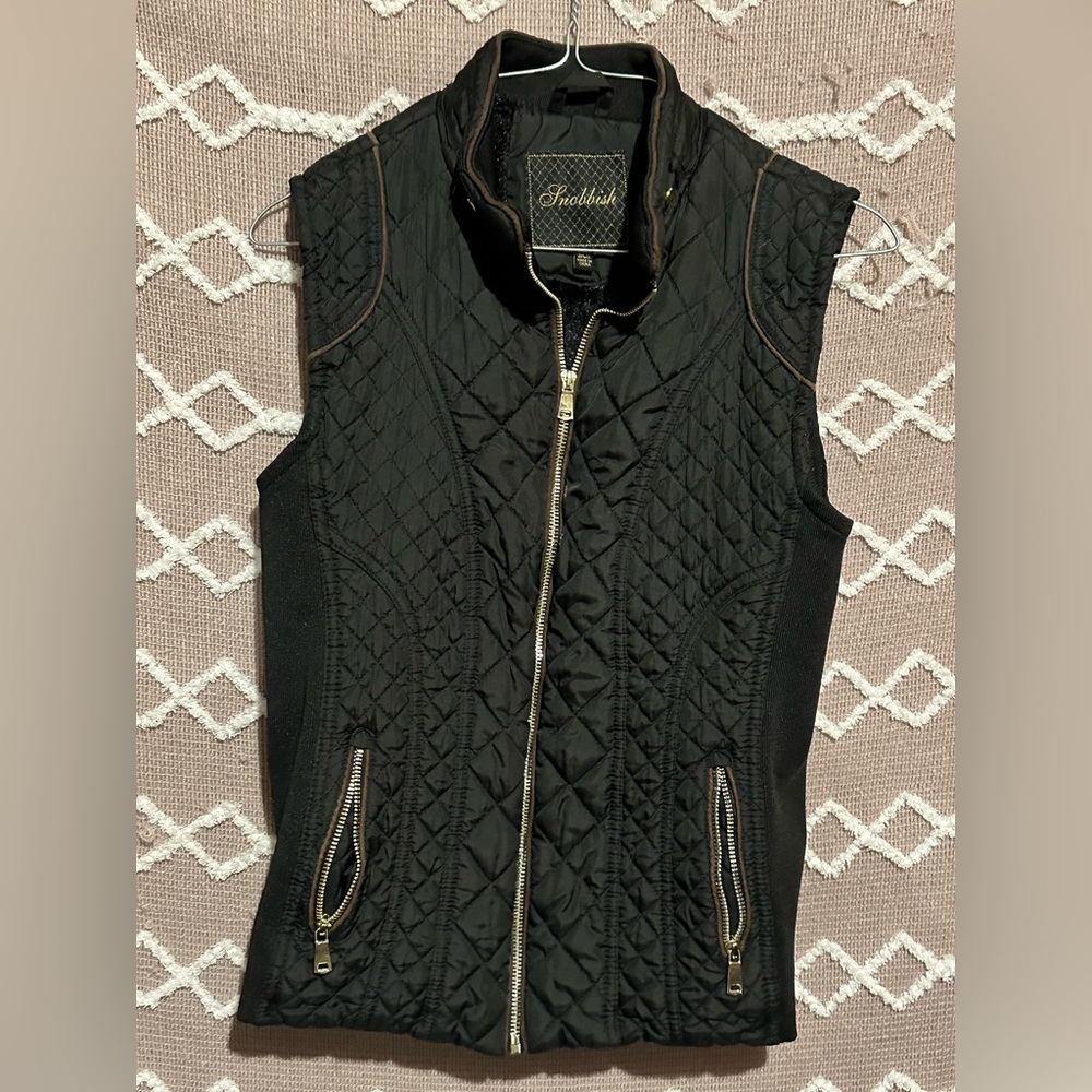 Snobbish Puffy Winter Fall Sleeveless Utility Zipper Vest